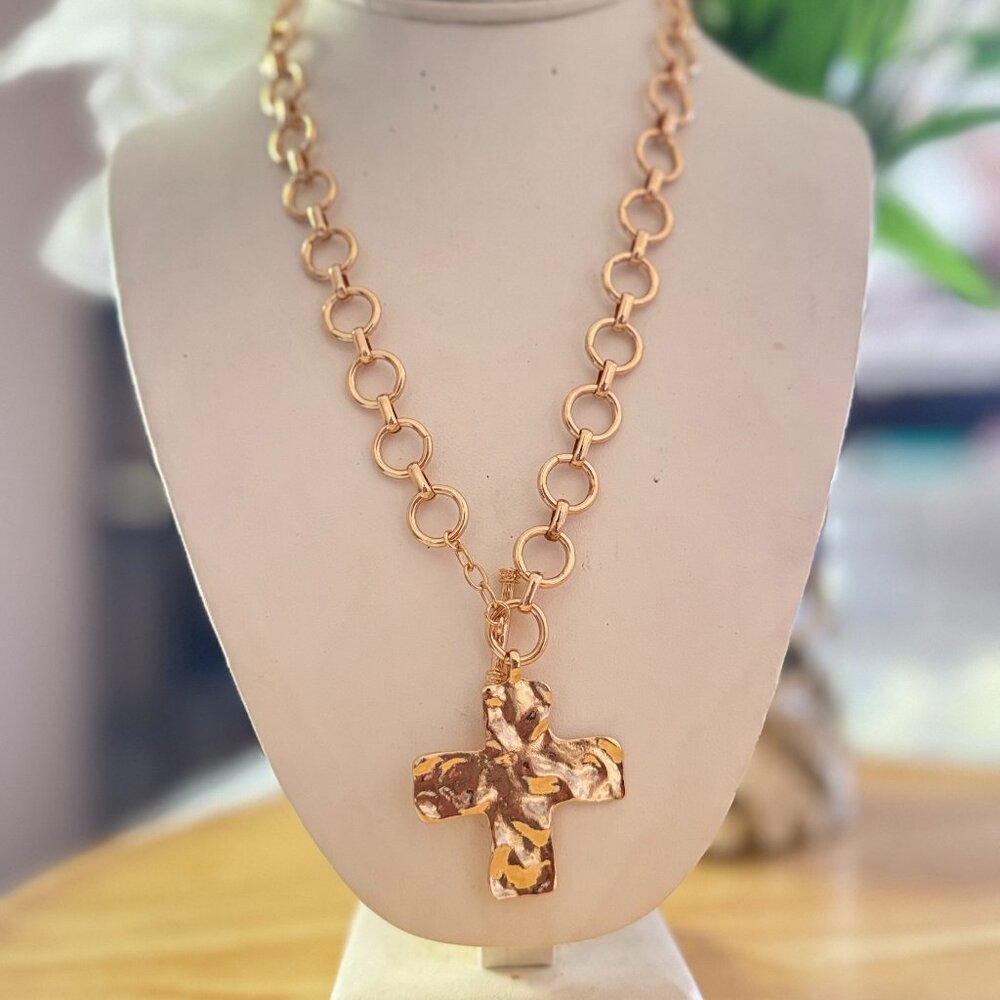 GOLDEN CROSS  NECKLACE